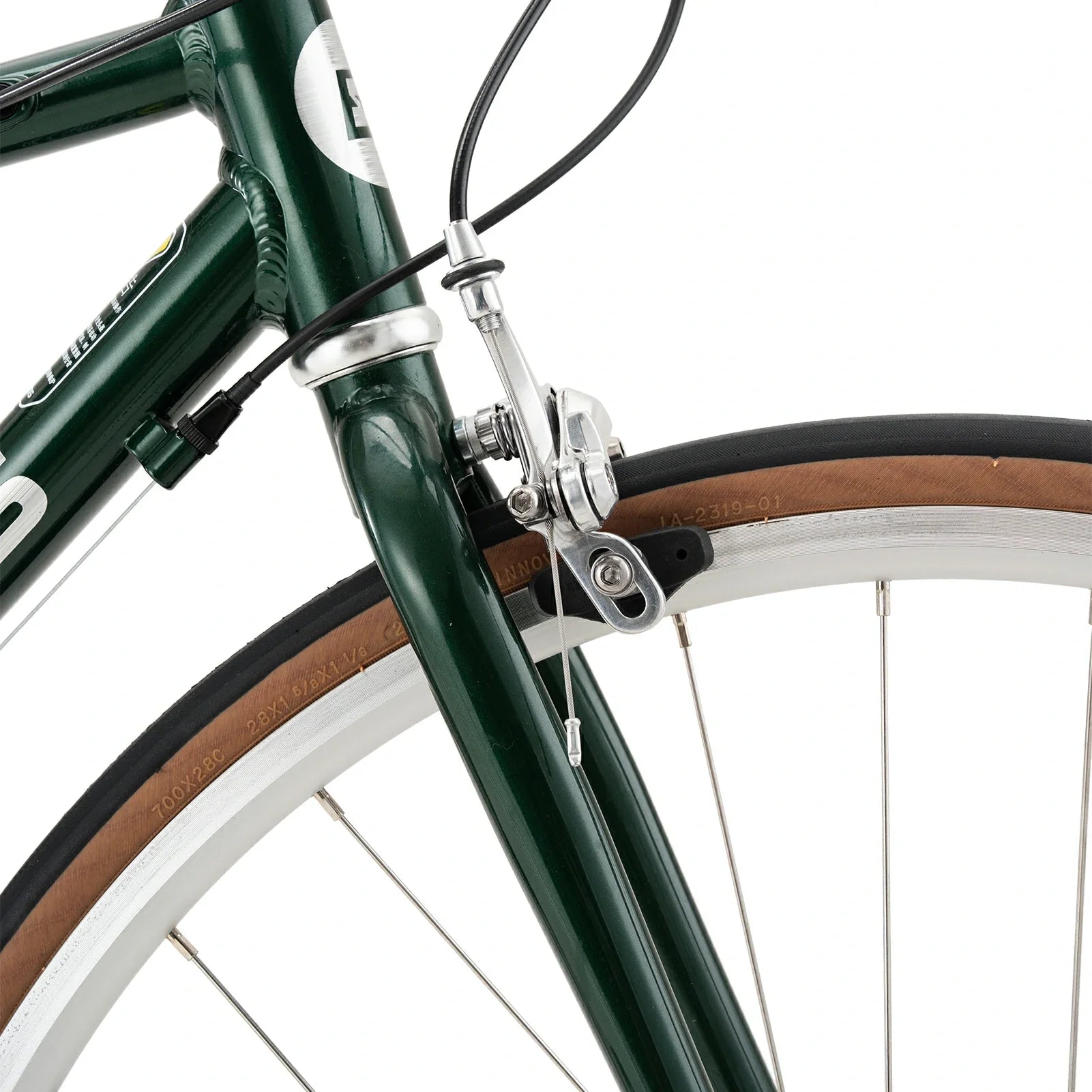 Front fork of ATS Classic 700C Road Bike in green #color_green
