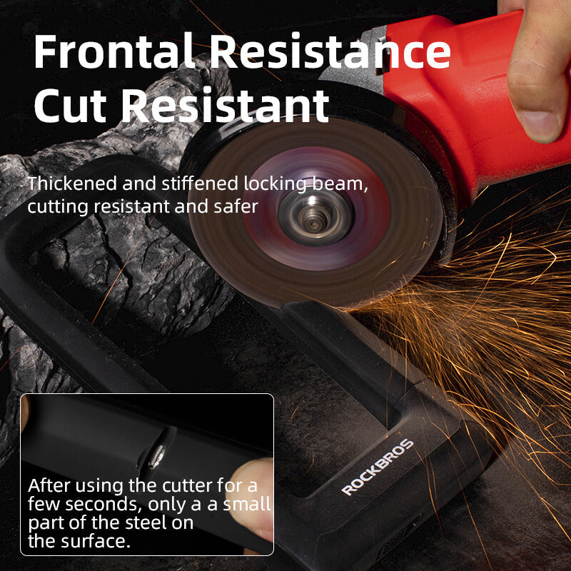 Angle grinder cutting through metal with sparks, emphasizing safety and durability.
