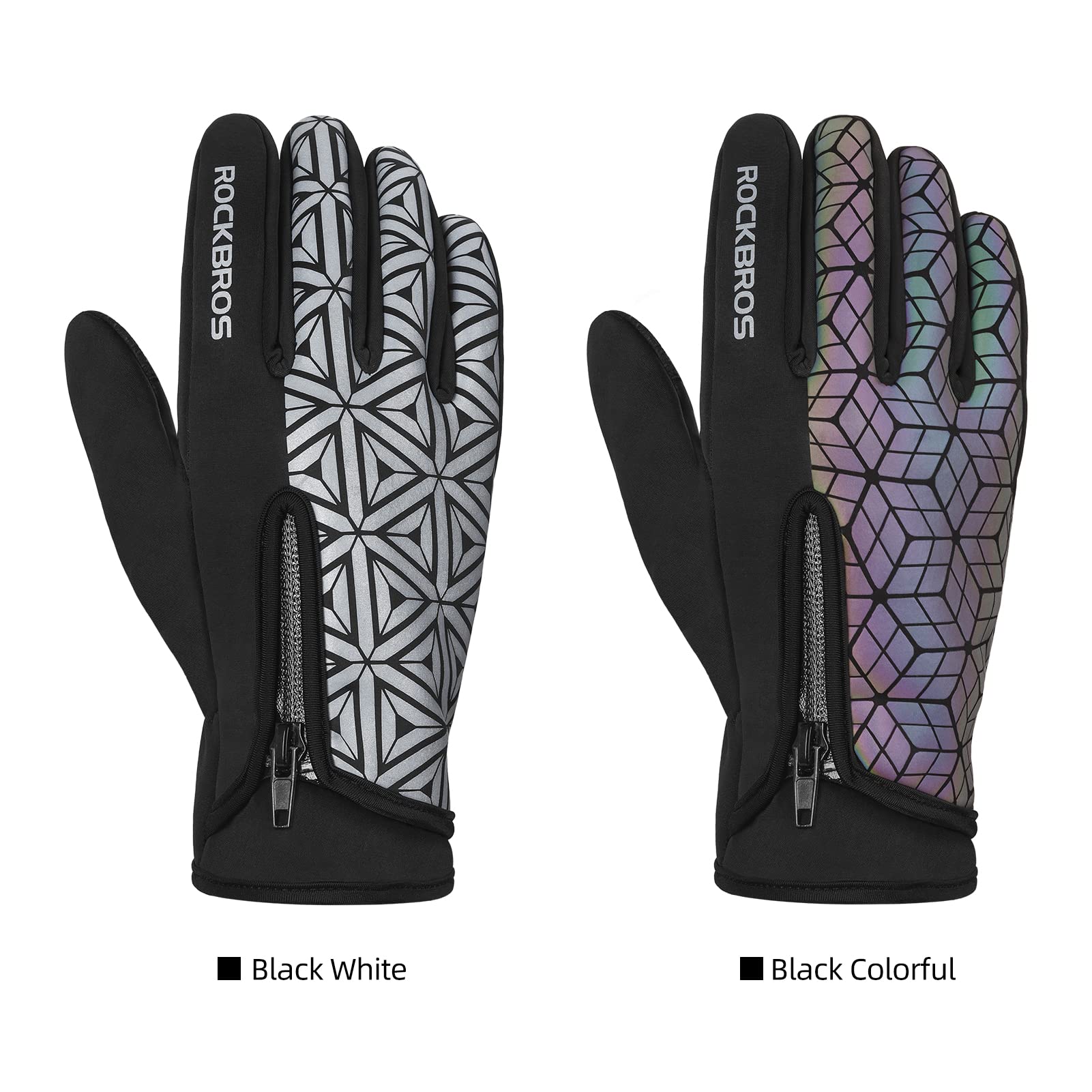ROCKBROS Winter Cycling Gloves for Men & Women, Fleece Full Finger, Touch Screen Bike Gloves