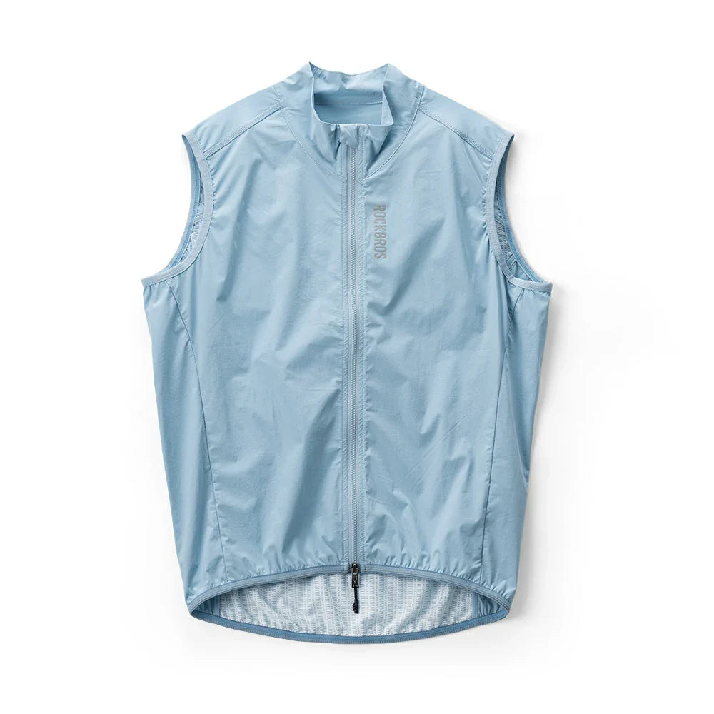 close up of the elastic armhole and stitching on a professional cycling vest #color_blue