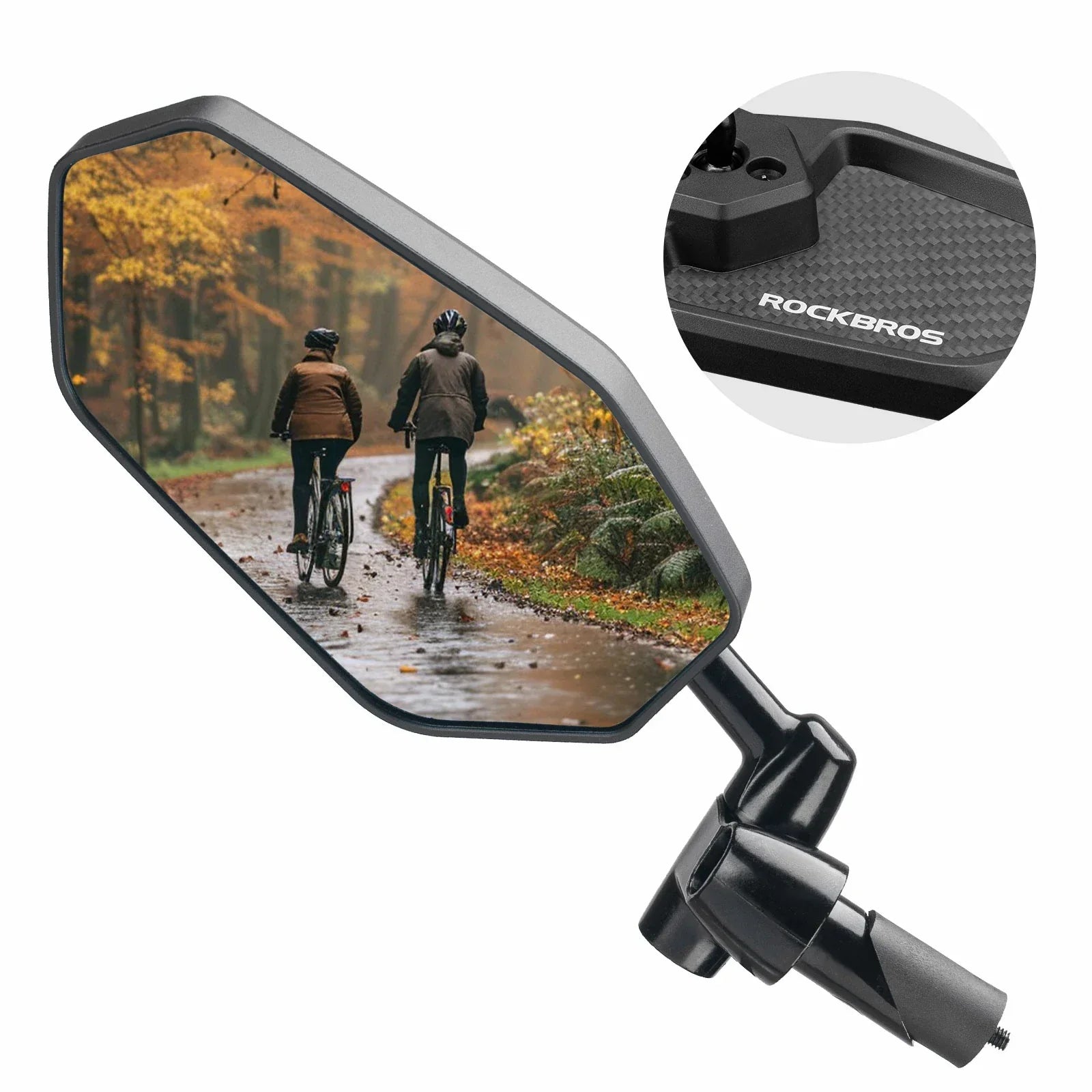 Cycling Mirror Wide-Angle Anti-Glare Rear View#Color_Carbon Fibre Model (Left)