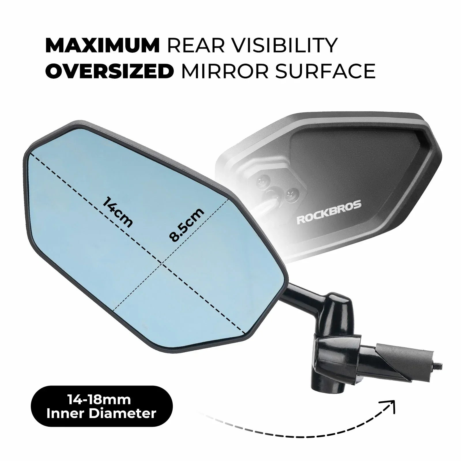 Cycling Mirror Wide-Angle Anti-Glare Rear View #Color_Nylon Model (Left)