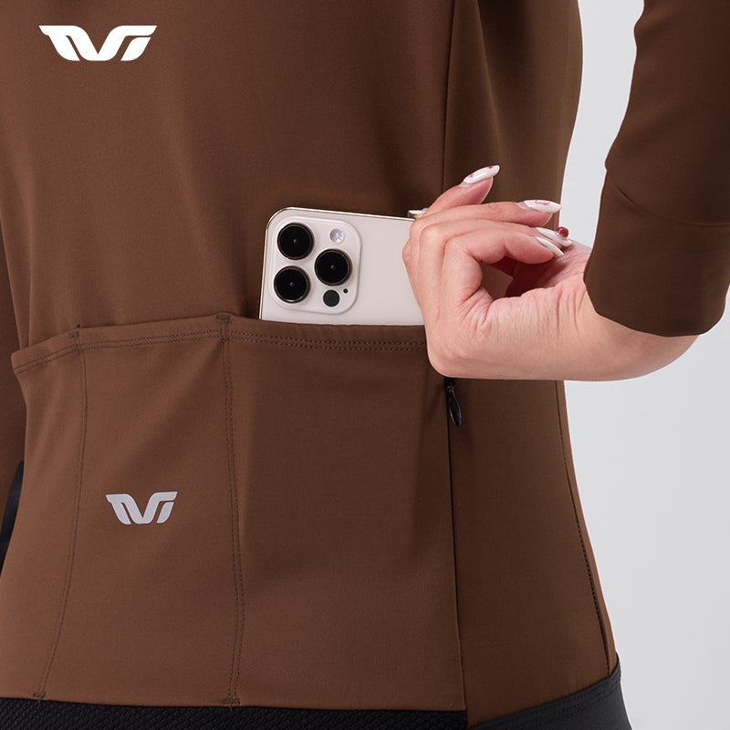 Women’s Fleece Cycling Jersey Lightweight for 41°F–68°F