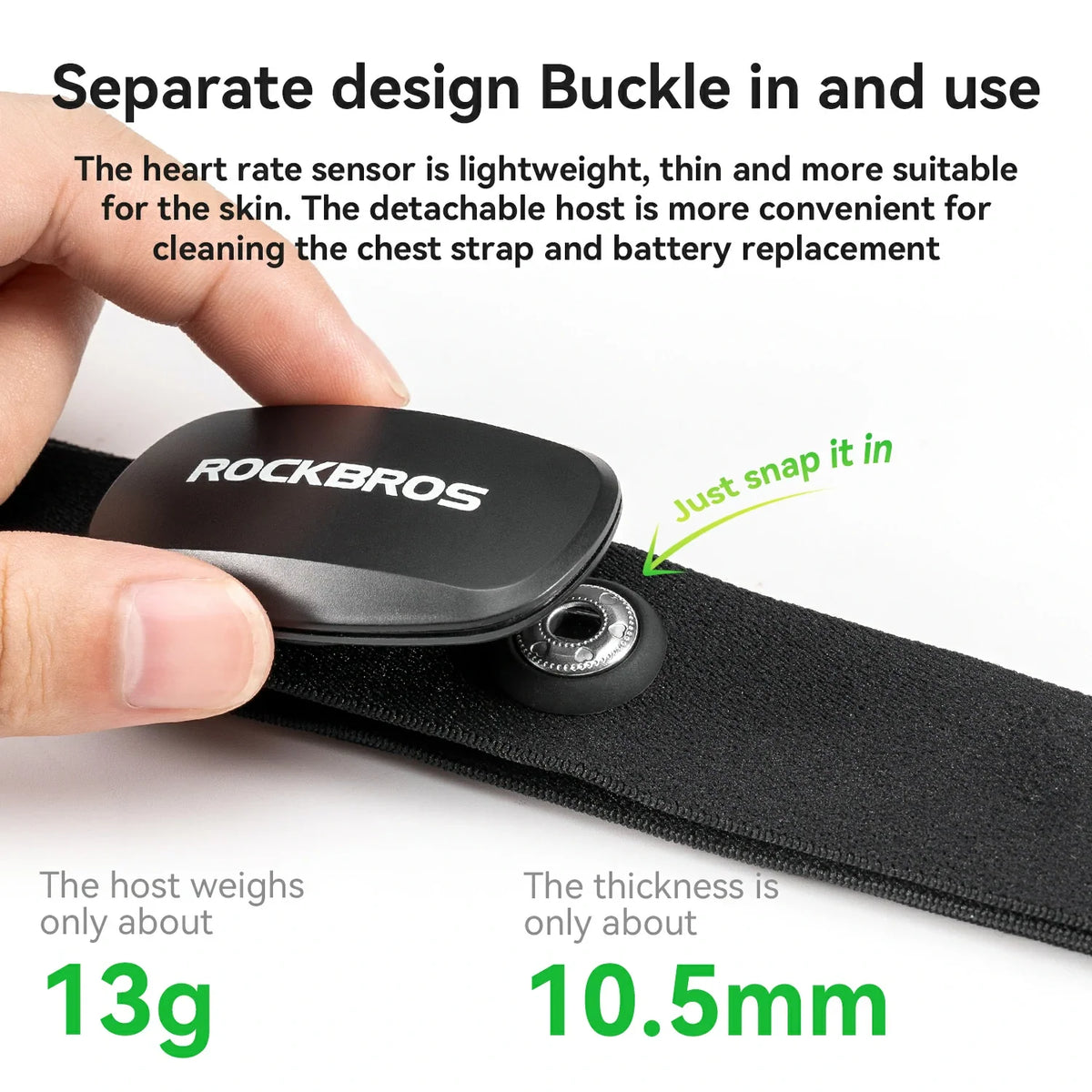 Bluetooth and ANT+ connection options for the heart rate monitor