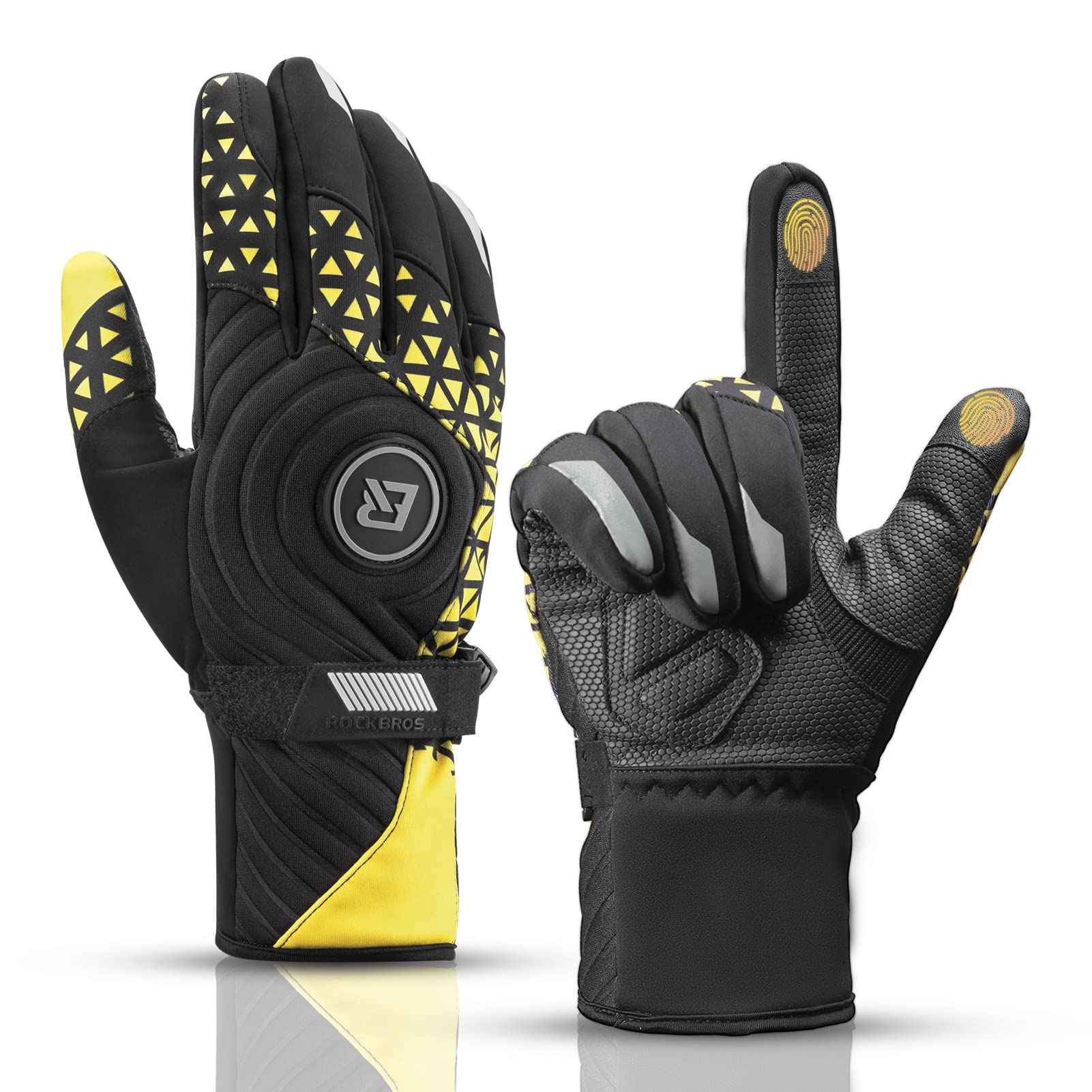 ROCKBROS Winter Thermal Cycling Gloves, Windproof, Anti-Slip