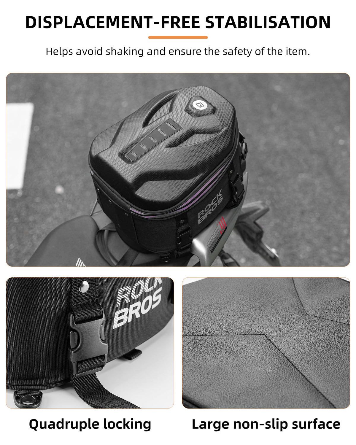 ROCKBROS 12.5L hard shell waterproof motorcycle tail bag - image 4