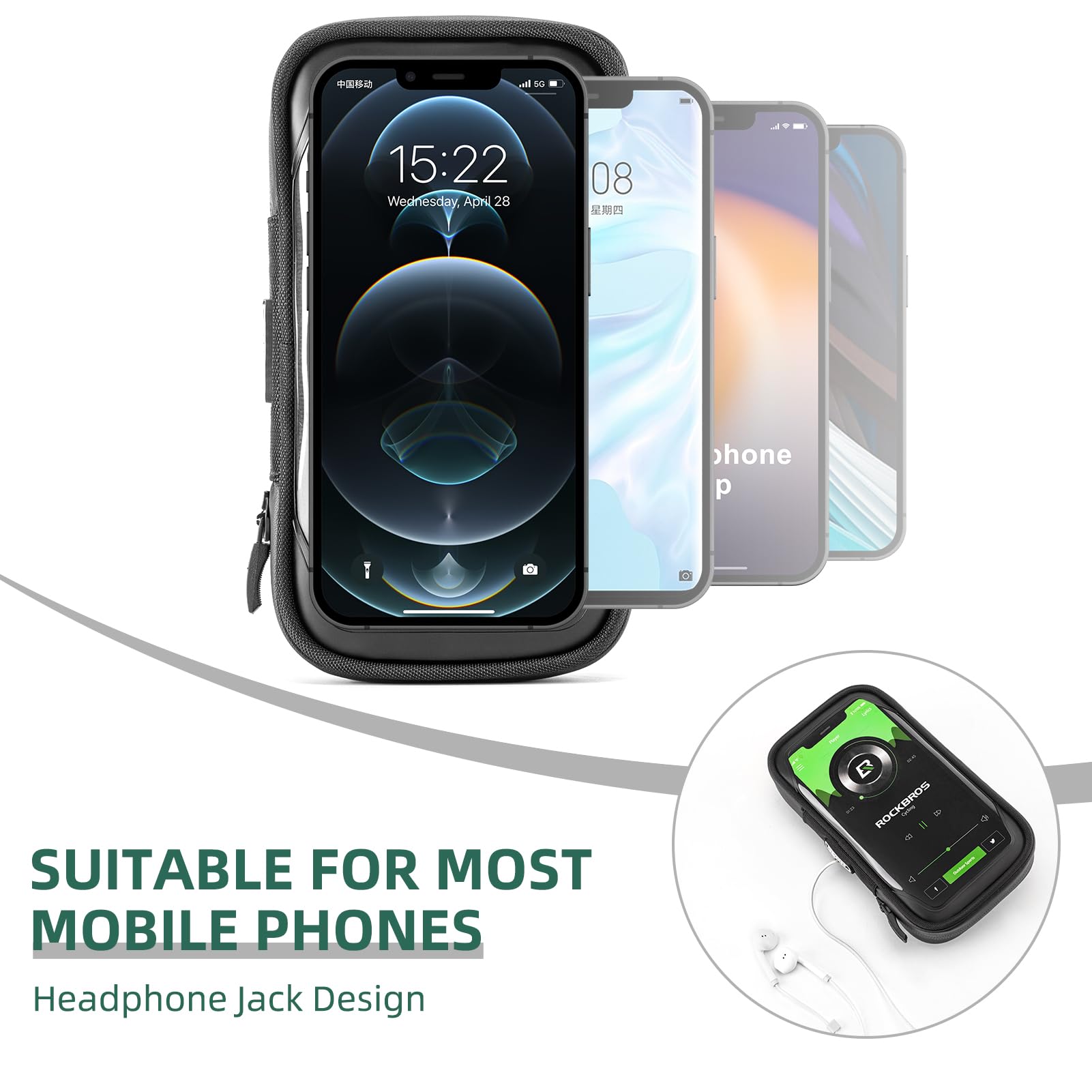 ROCKBROS Bike Phone Mount Bag 270¡ãRotatable Quick Release Bike Phone Holder Handlebar Bag