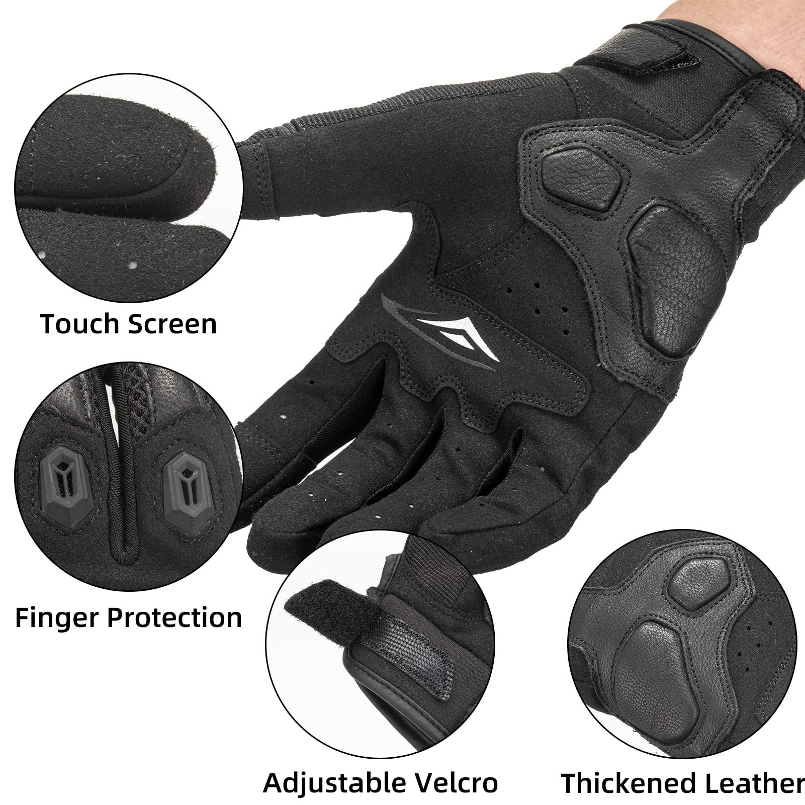Summer Motorcycle Gloves - Breathable, Touchscreen Hard Knuckle Gloves