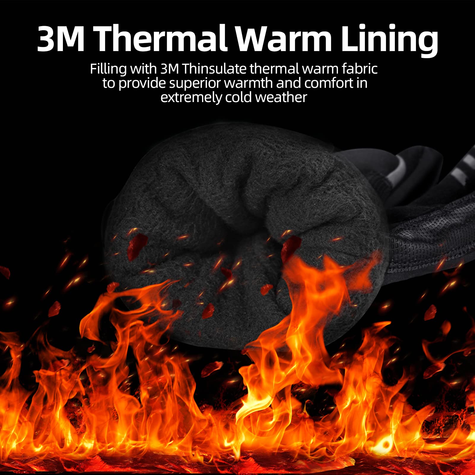 ROCKBROS Winter Ski Gloves Waterproof 3M Thinsulate Touch Screen Thermal Gloves for Men Women