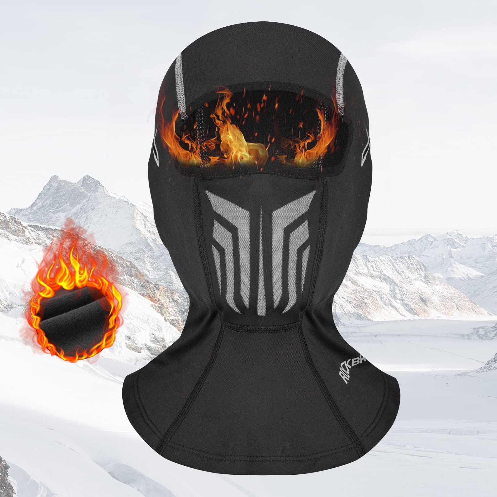 ROCKBROS Windproof Winter Fleece Balaclava for Men - Ski, Cycling, Motorcycle Mask