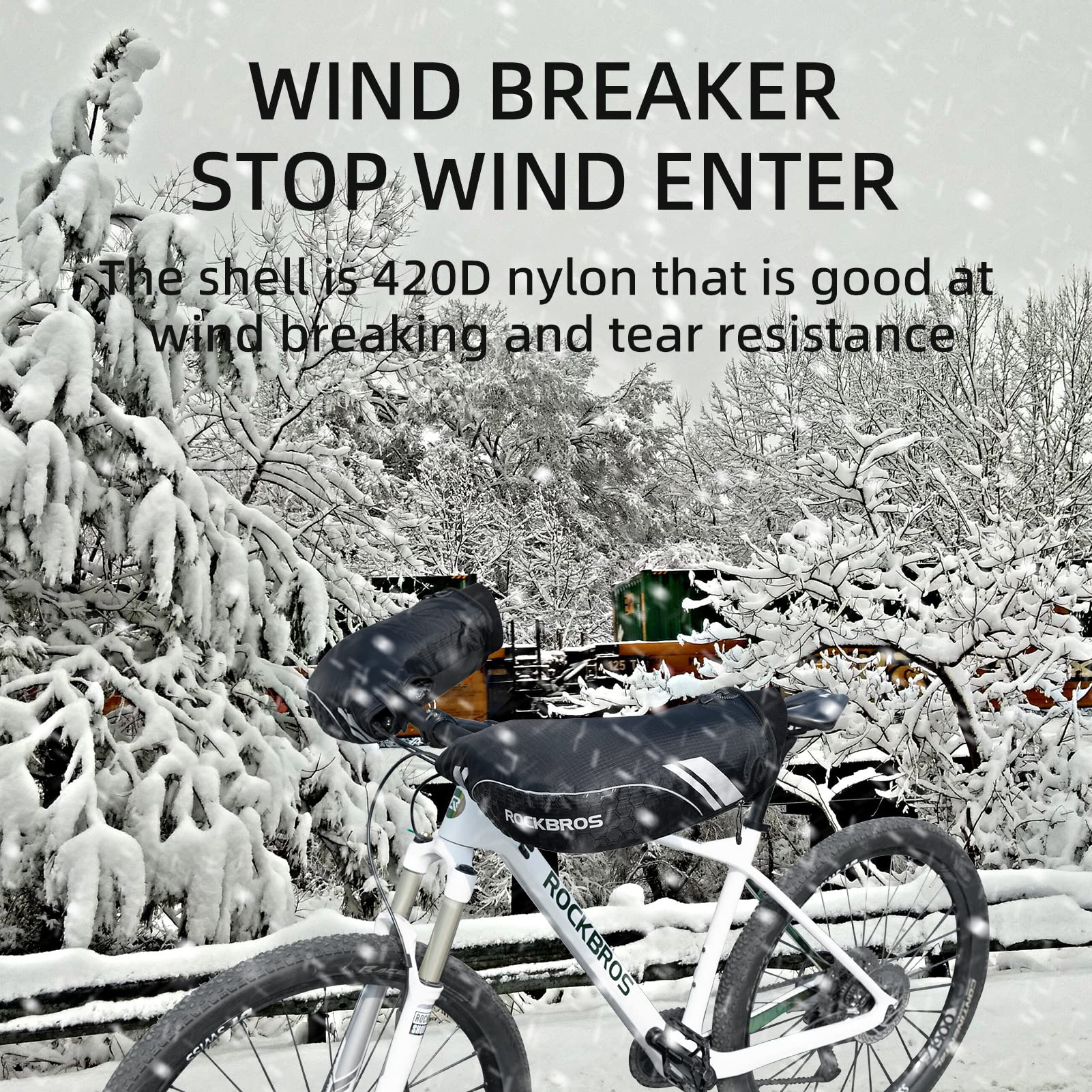 ROCKBROS Thinsulate Windproof Thermal Mountain Bike Handlebar Mittens