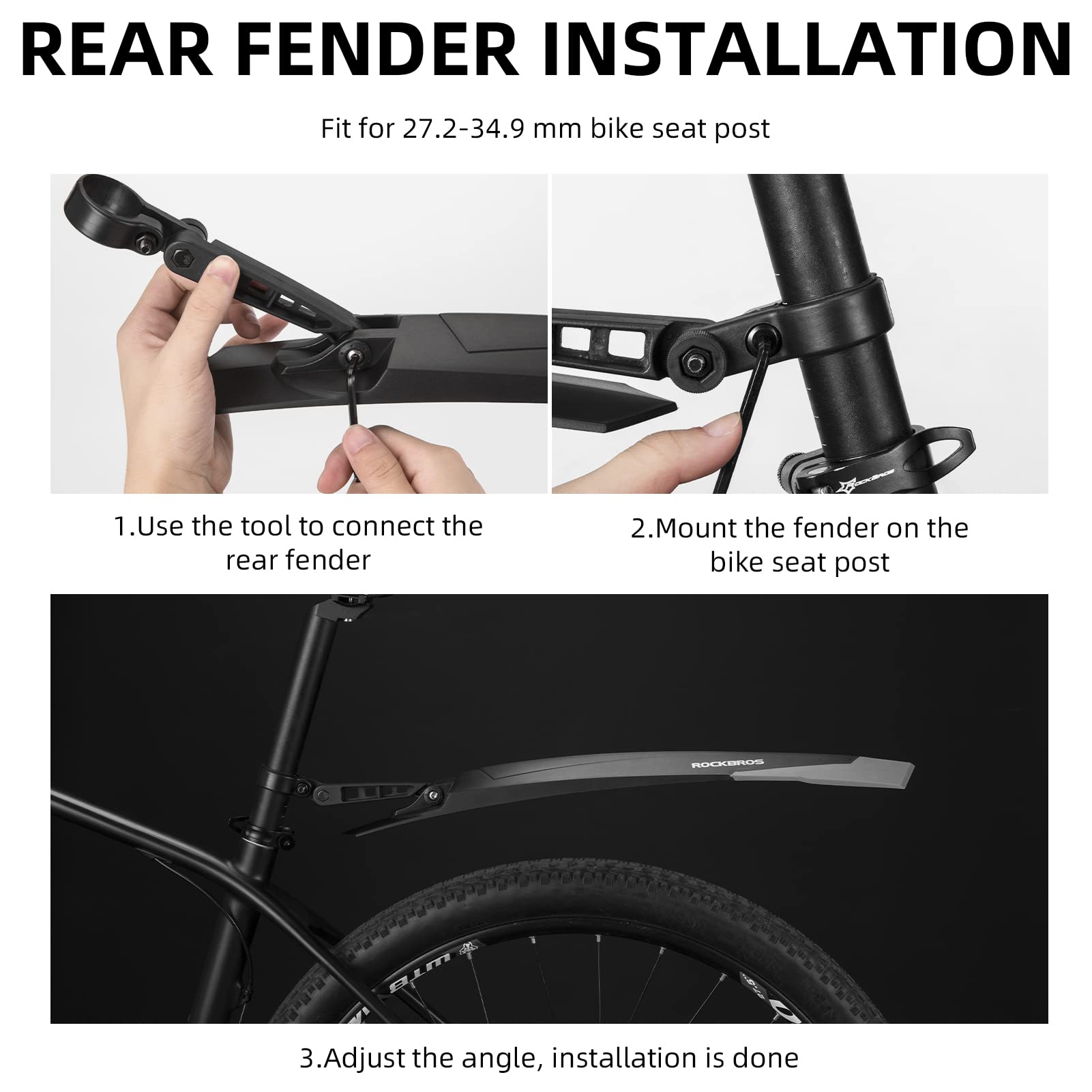 Adjustable Bike Mudguard Front/Rear Fender MTB
