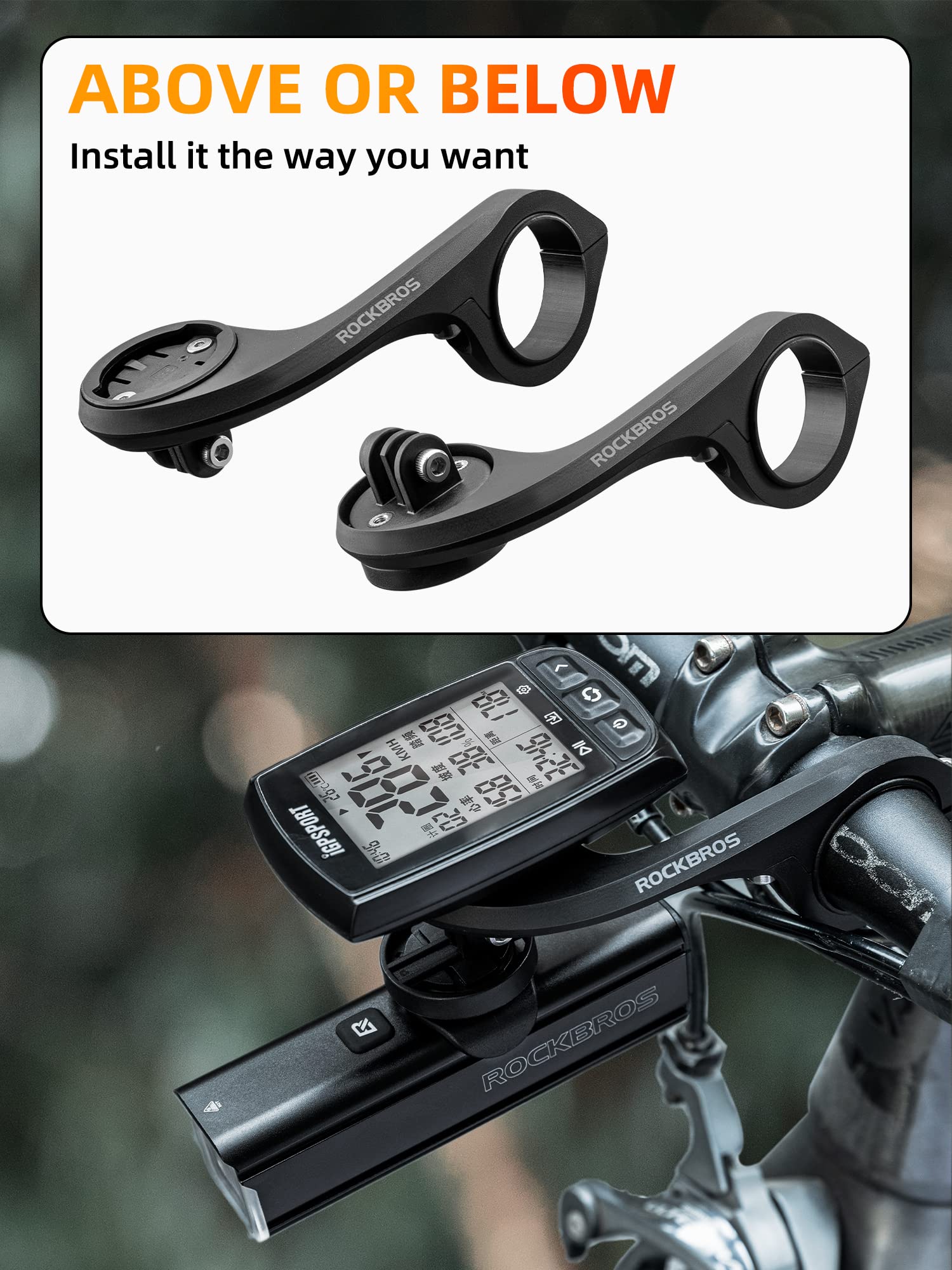 Out Front Mount for Garmin, iGPSPORT - Fits 32-35mm Handlebars