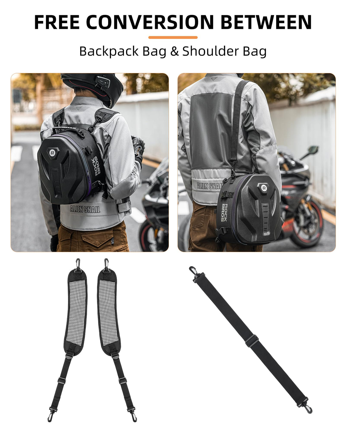 ROCKBROS 12.5L hard shell waterproof motorcycle tail bag - image 5