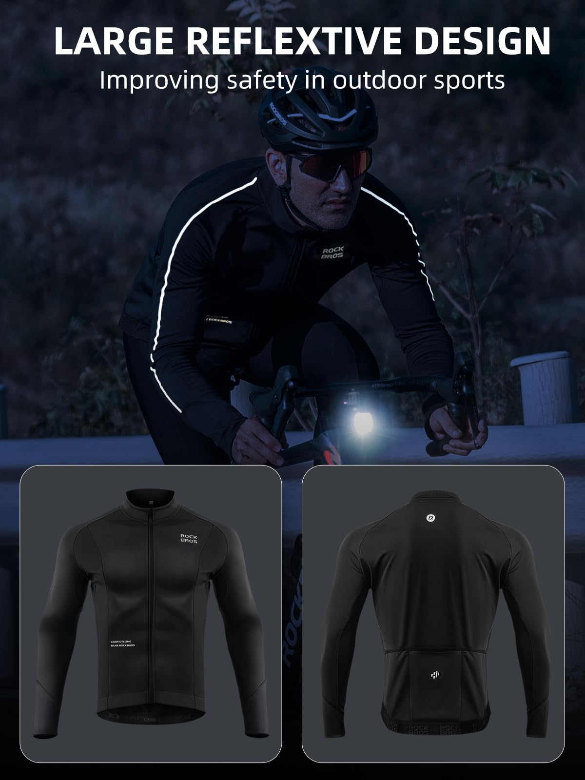 ROCKBROS Men¡¯s Winter Cycling Jacket Thermal Windproof Softshell for Road MTB