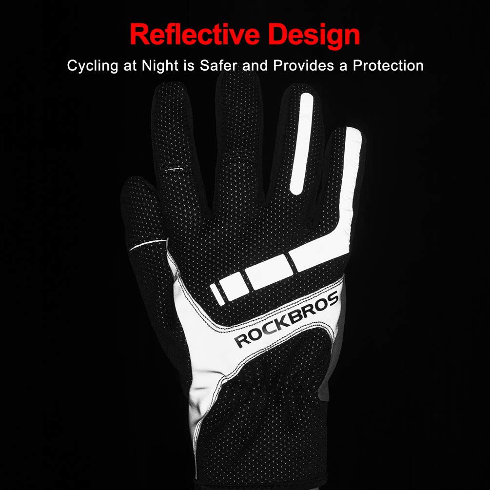 ROCKBROS Full Finger Cycling Gloves for Men, Motorcycle and Mountain Bike Gloves