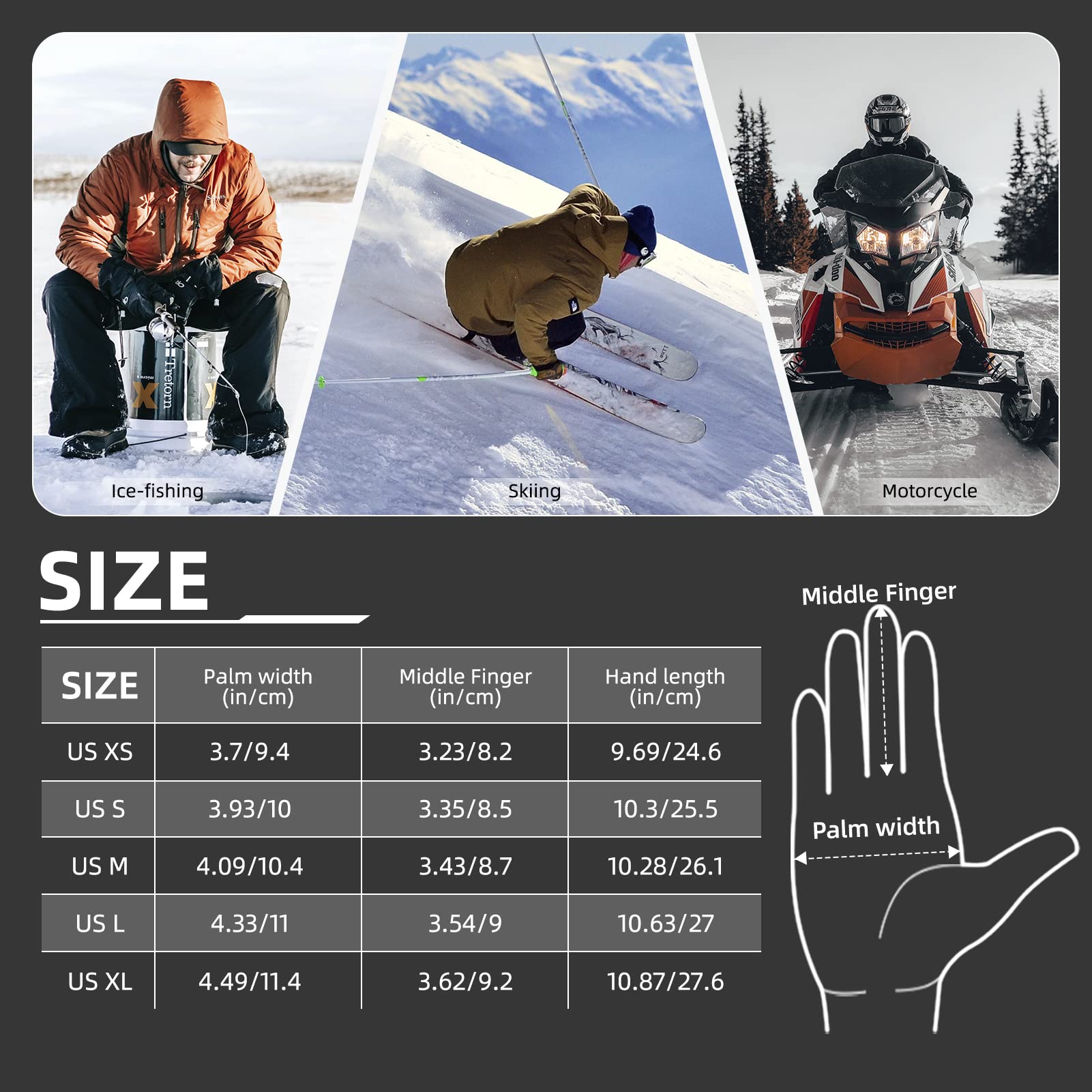 ROCKBROS Winter Thermal Cycling Warm Windproof Anti-Slip Gloves Touchscreen for Men Women