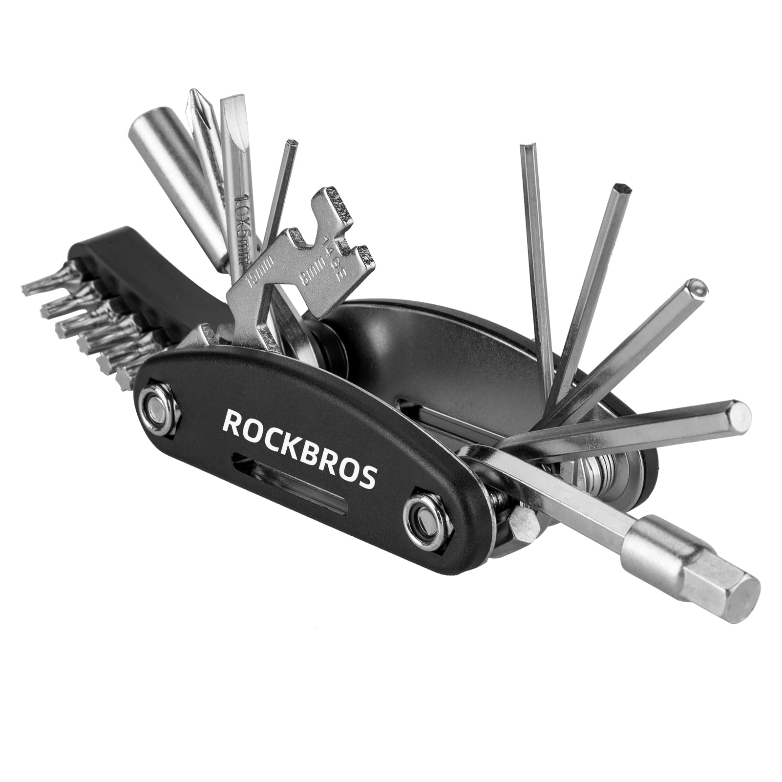 ROCKBROS Bike Foldable Repair Kit 16-in-1 Multi-Function Portable Allen Wrench and Tire Lever - ROCKBROS