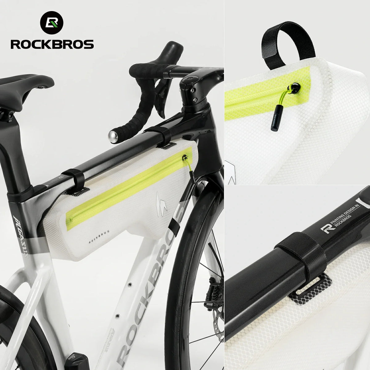 ROCKBROS frame bag mounted on a bicycle frame