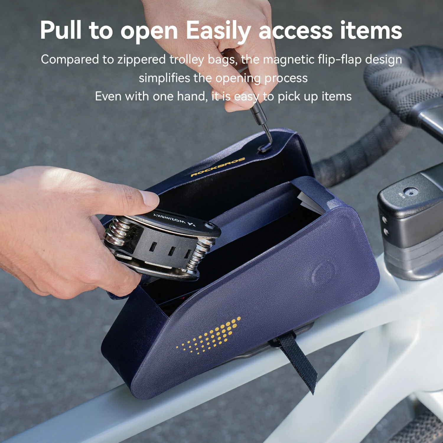 Magnetic Top Tube Bag Waterproof with Quick Access Mount
