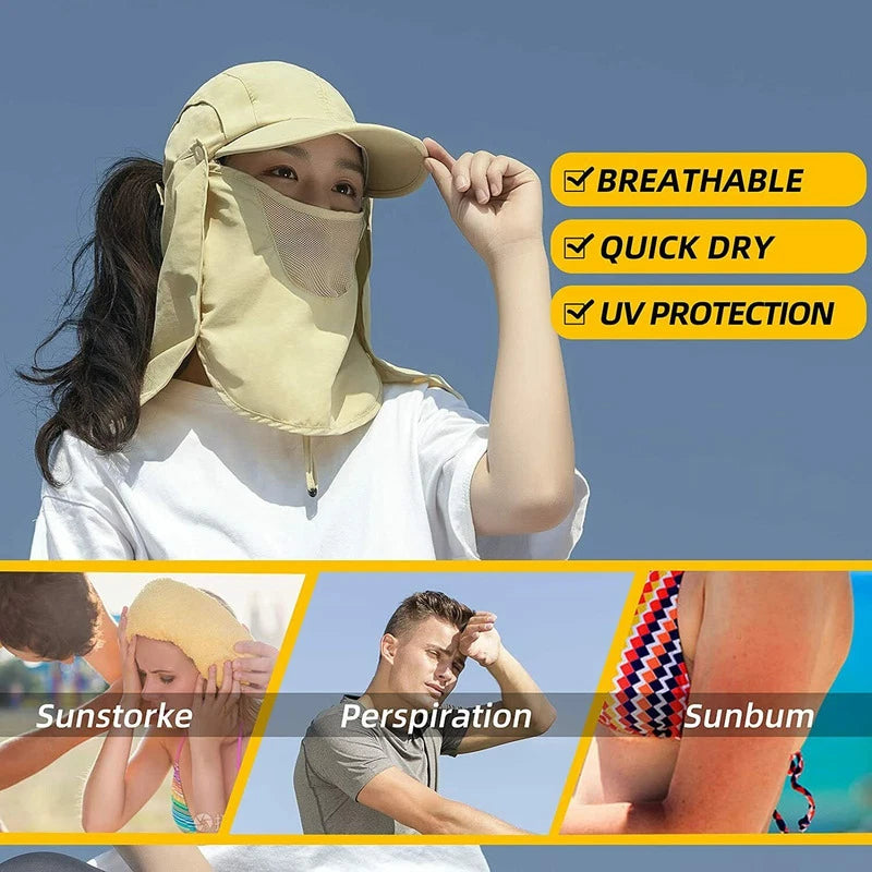 2 in 1 Balaclava Face Mask Scarf Sun Protection Cycling Cap
