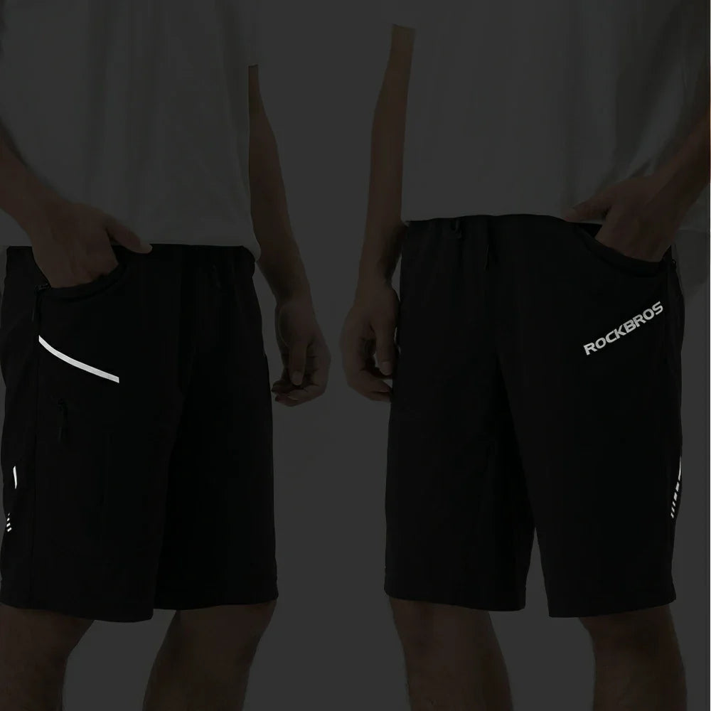 Reflective details on ROCKBROS mountain bike shorts