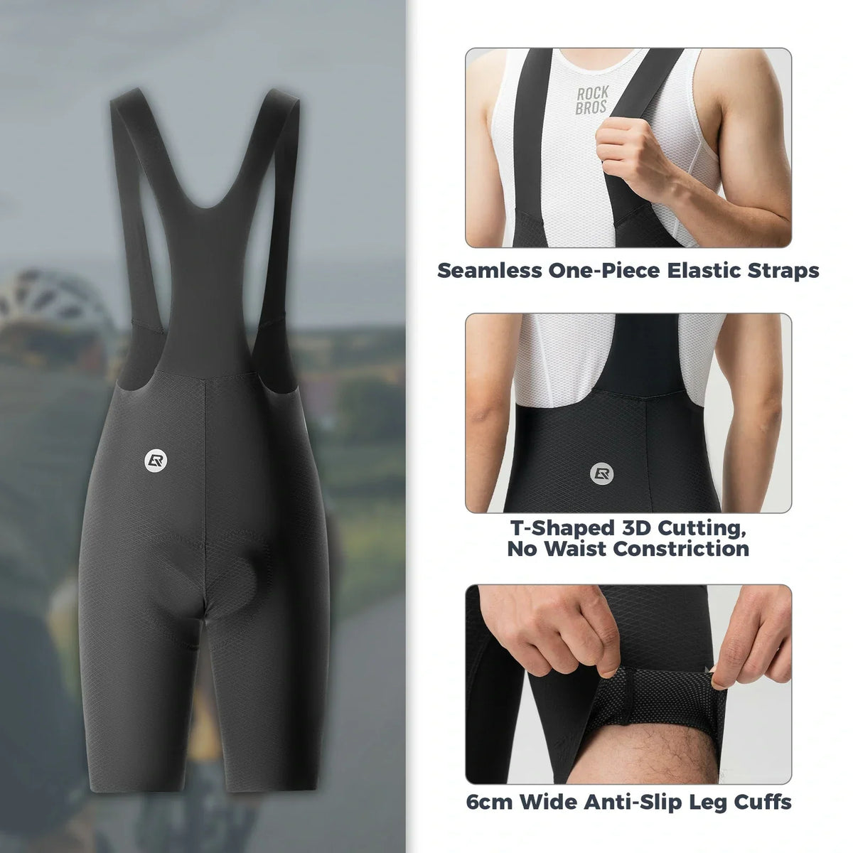 Men's padded breathable cycling bib shorts - image 5