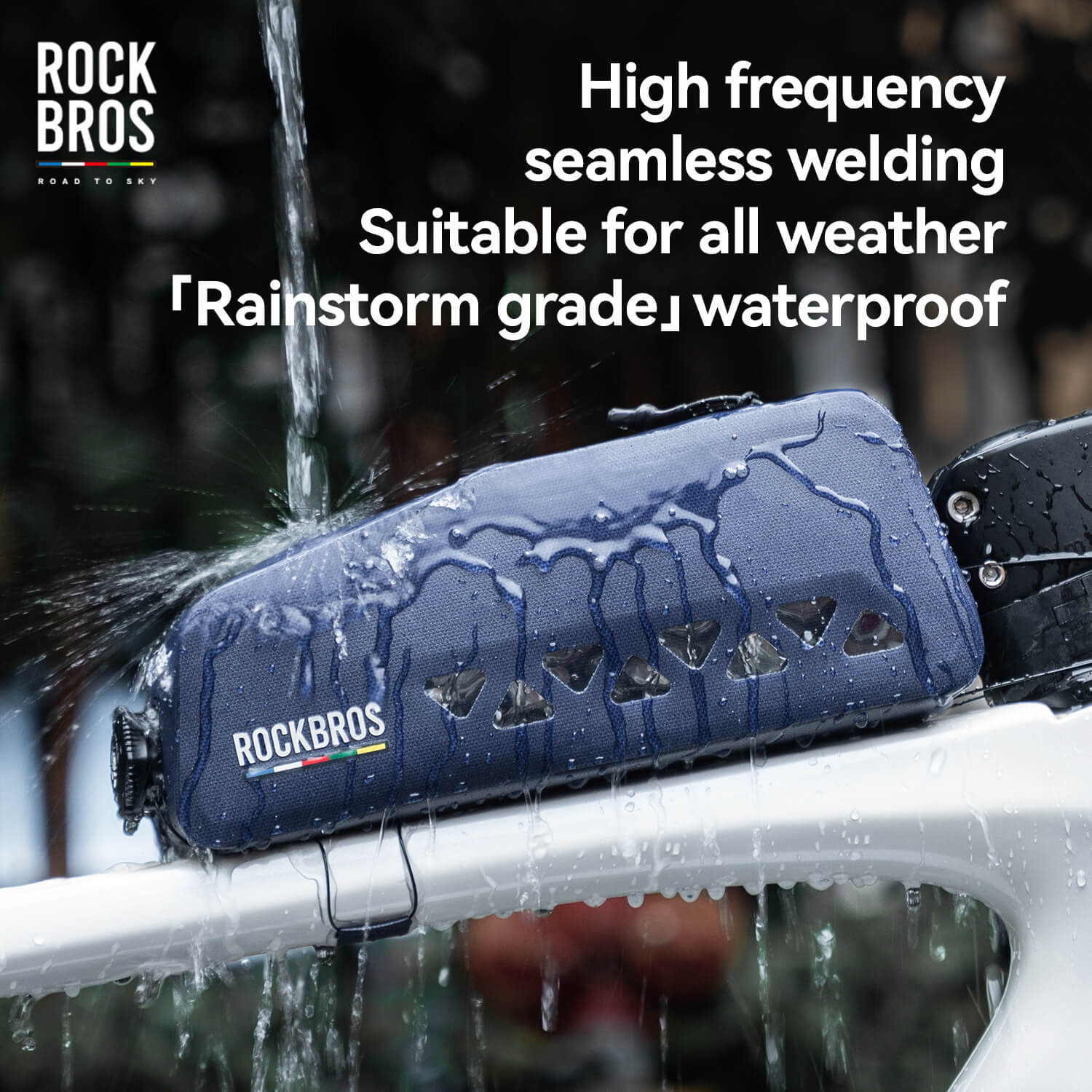 road to sky 100% waterproof bike frame bag model as-142 with secure storage