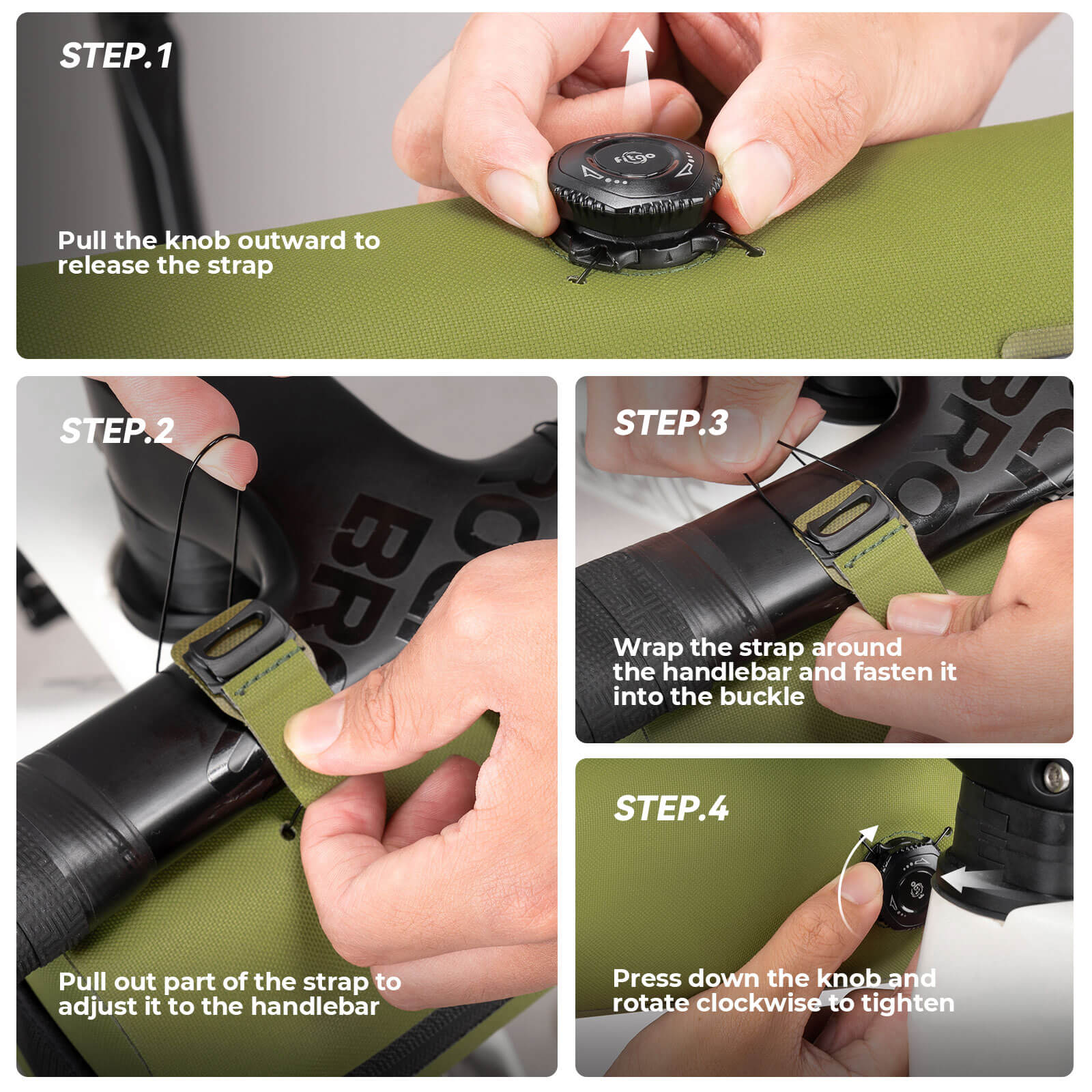 Road-to-Sky bike handlebar bag AS-144 with 2L capacity, 100% waterproof design for secure and convenient storage during all-weather cycling.