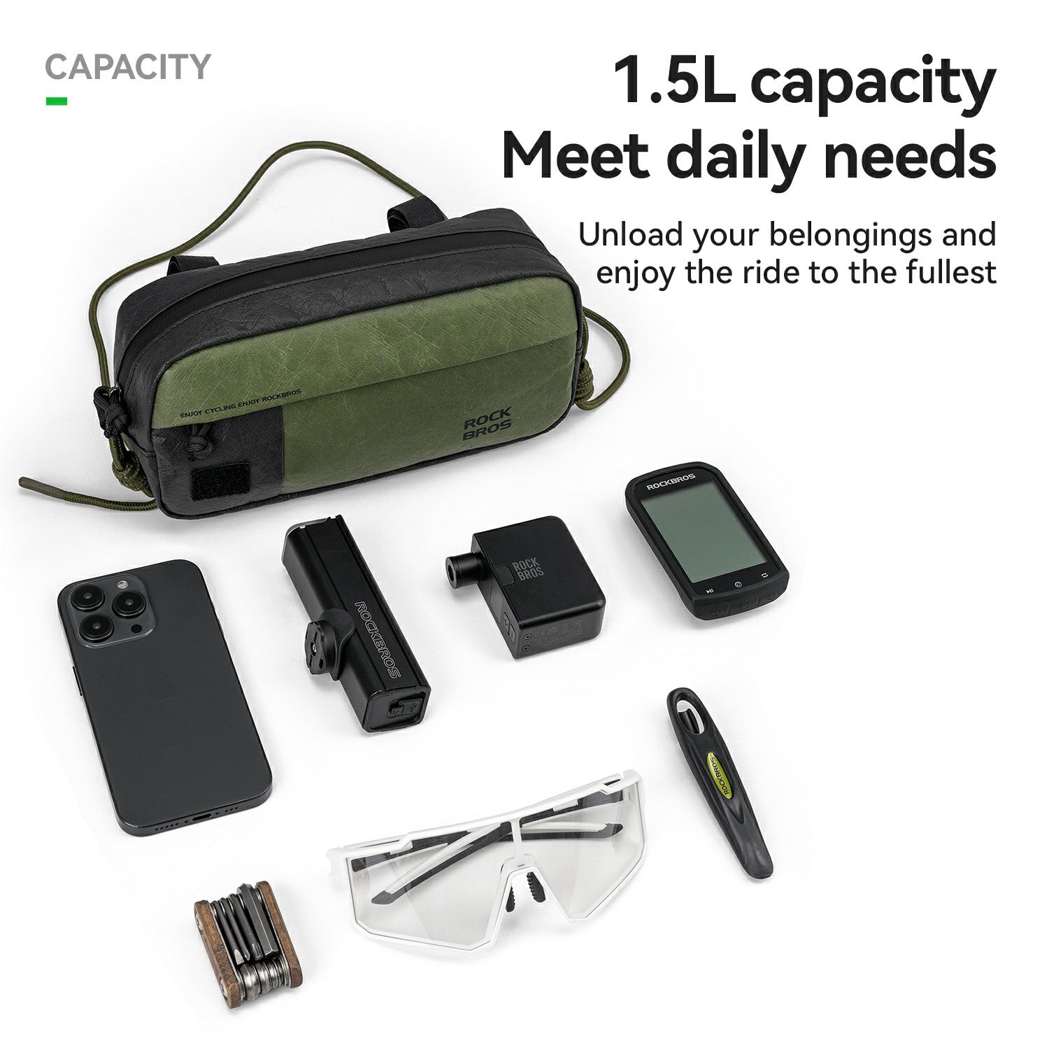 high-density polyethylene bike bag for cycling crossbody handheld