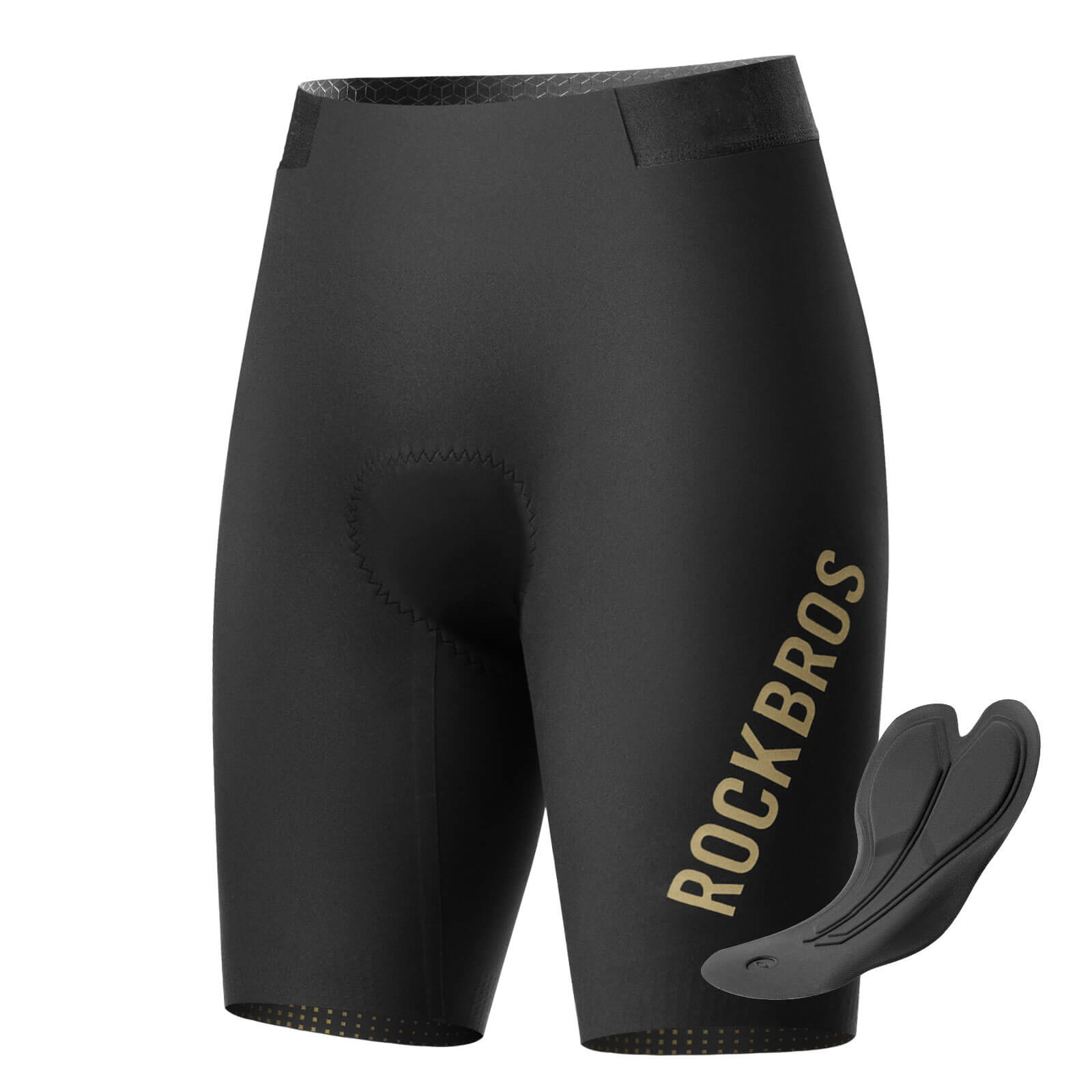 ROCKBROS men's cycling waist shorts YDDK013 featuring Elastic Interface? pads, engineered for advanced comfort and performance on long rides.
