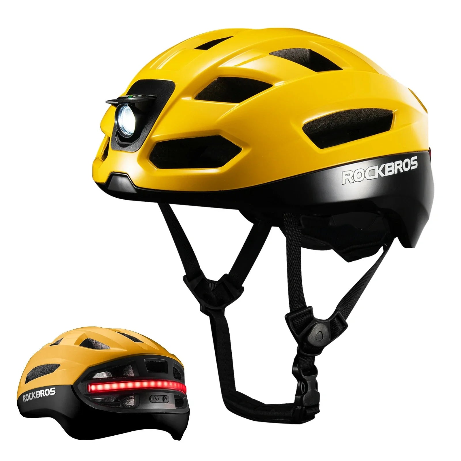 rockbros glowguard bike helmet#color_yellow