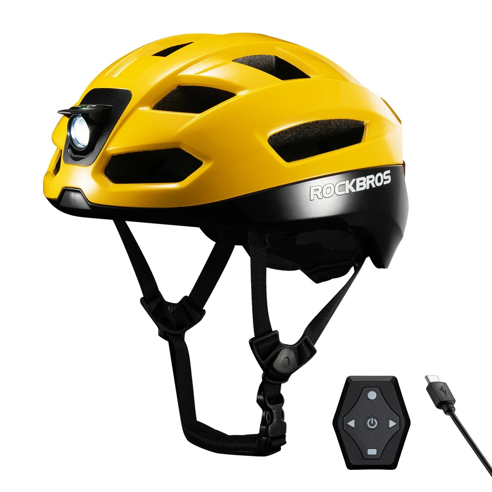 rockbros glowguard bike helmet#color_yellow