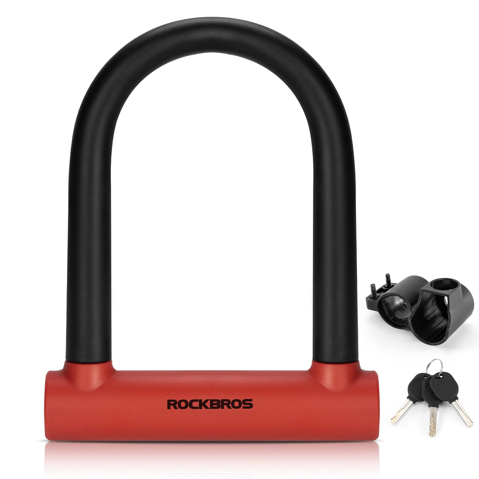 rockbros-heavy-duty-anti-theft-bike-u-lock-for-bikes-ebikes-motorcycles-scooters #color_Red Type_Lock