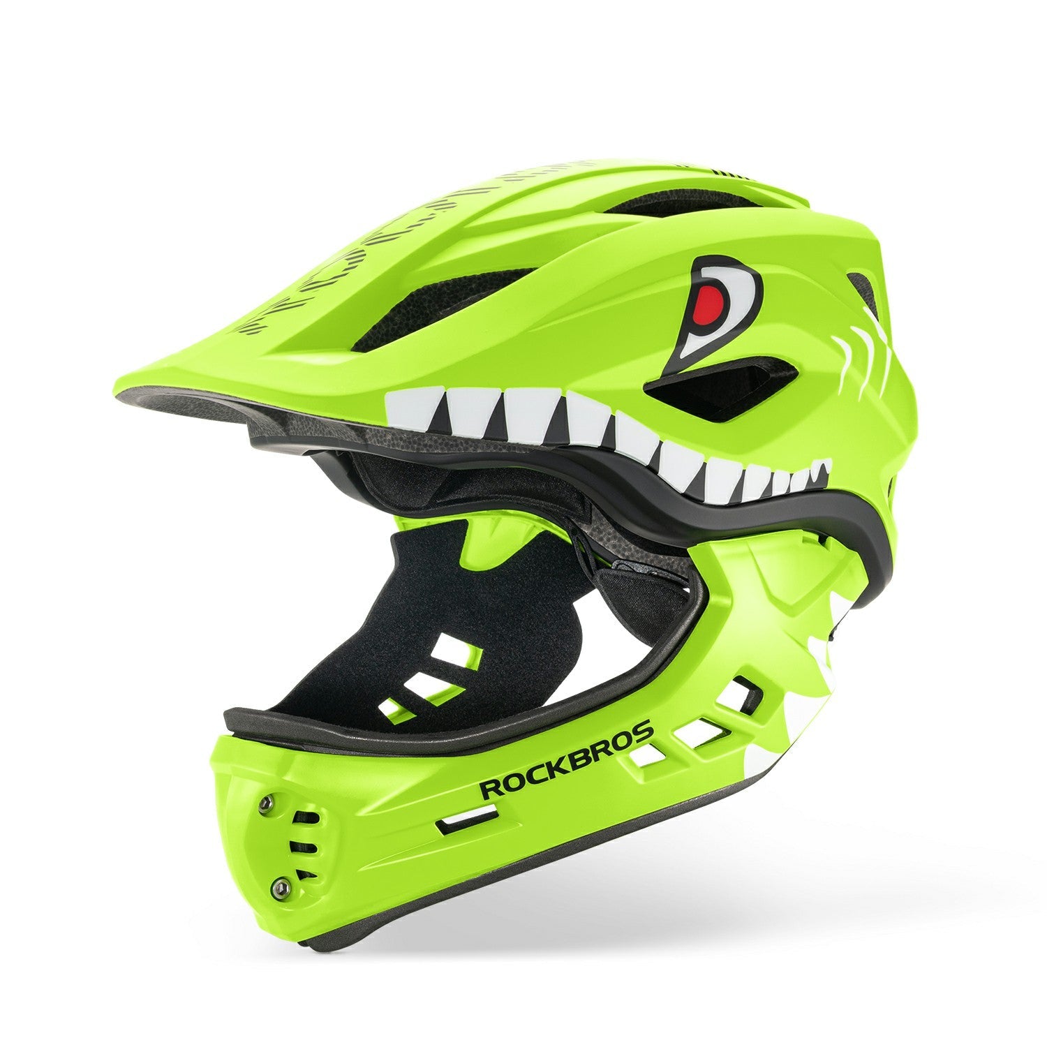 child motorcycle helmet near me Kids Full-Face Bike Helmet Cartoon for Boys and Girls, Green / S