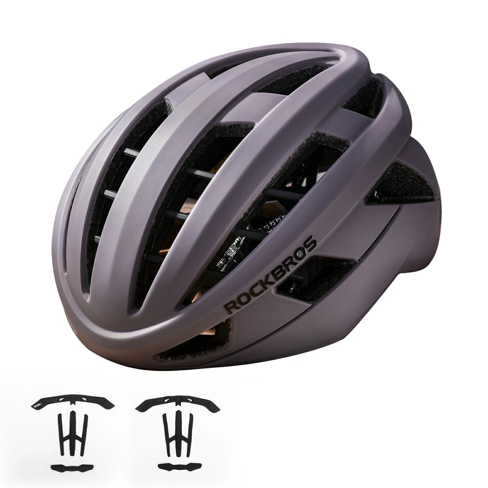 67cm bike helmet ROCKBROS LK-11 Cycling Helmet Integrated Adjustable Shockproof MTB Road Unisex, Purple / L