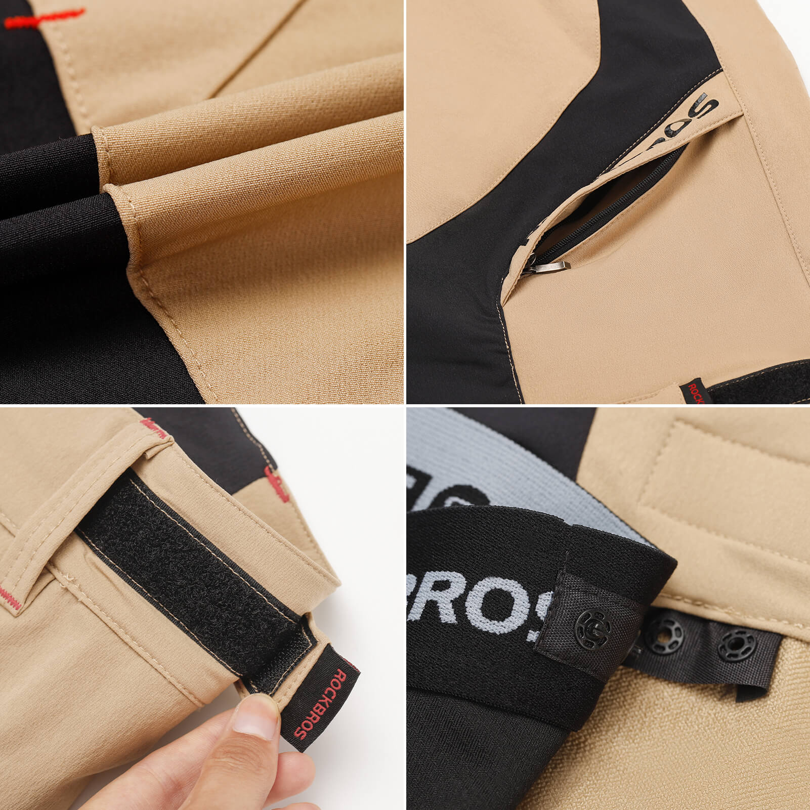 rockbros men's 4d padded cycling shorts with compression design for enhanced comfort #Color_brown