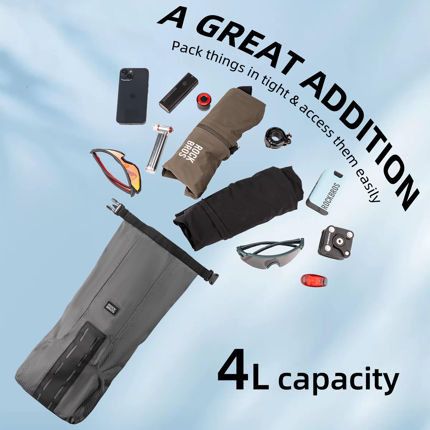 rockbros bike rack fork bag