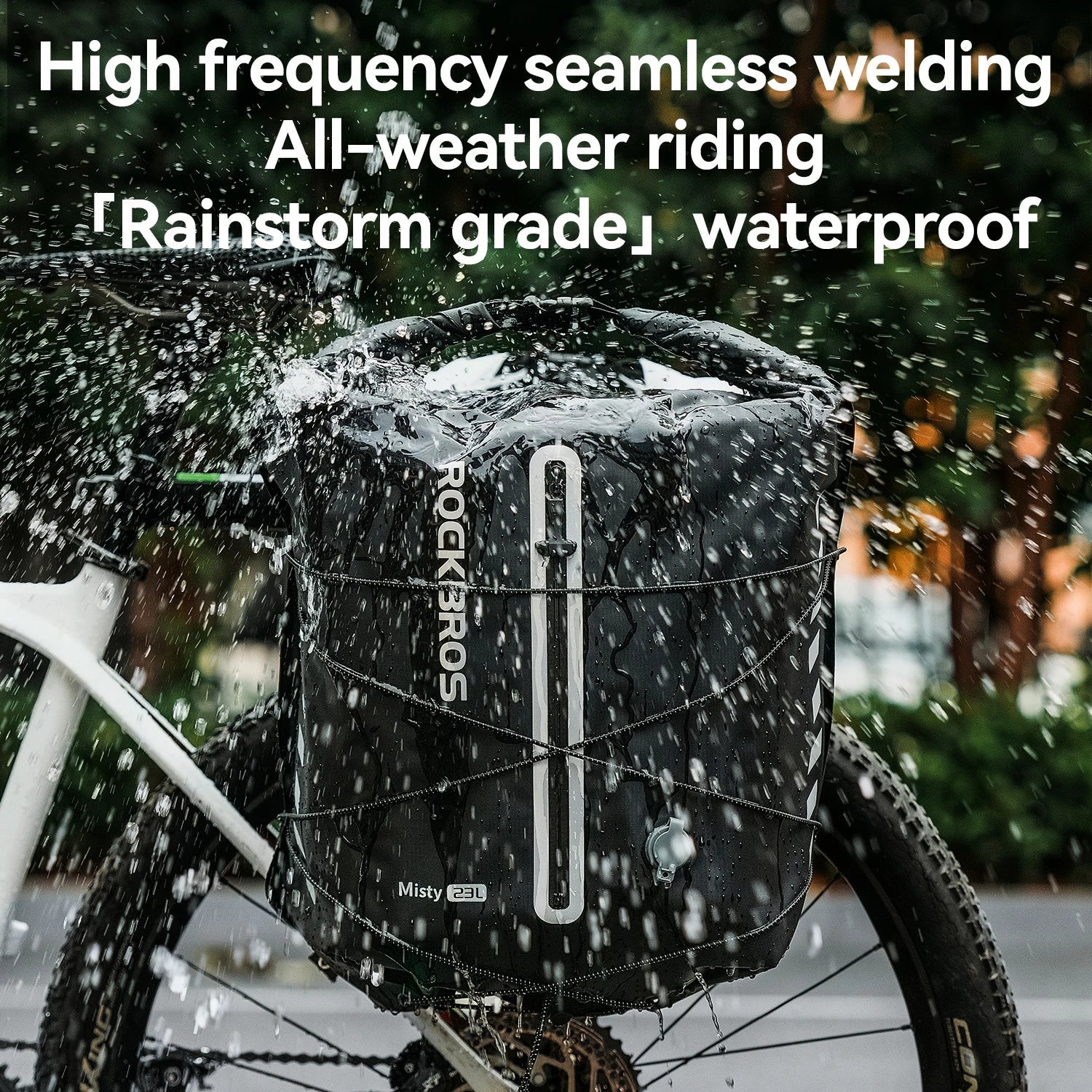 100% Waterproof Bike Rack Bag 23L Lightweight