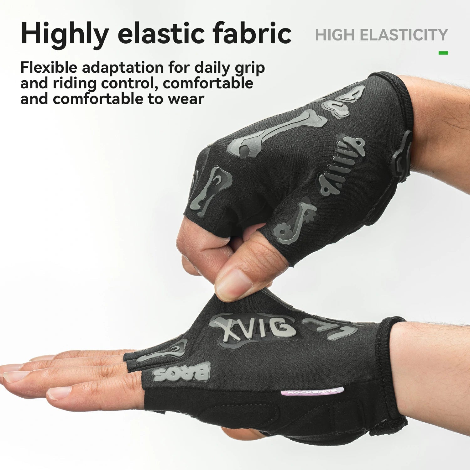 Half-Finger Bike Gloves Skeleton Fingerless