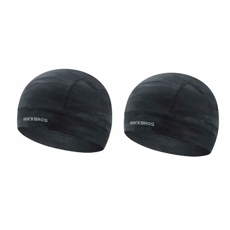 Two black caps with 'RockBros' branding on a white background #Color_Black Color2_Black2
