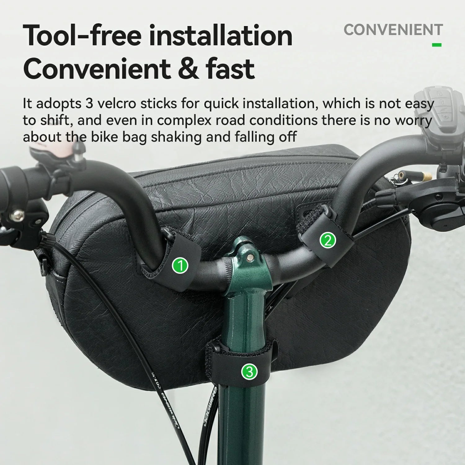 Sustainable Eco-Friendly Recycled Tire Bike Handlebar Bag 2.5L ROAD TO SKY