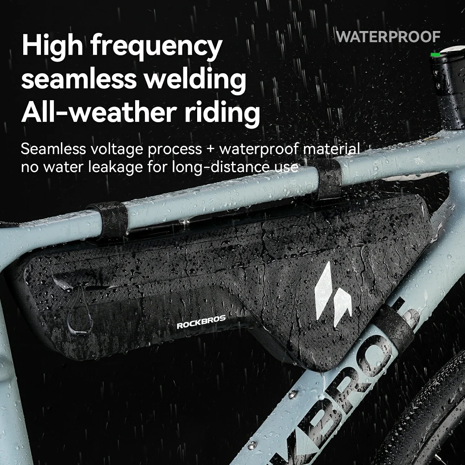 RideMate 100% Waterproof Frame Bag 1.9L Down Tube Bag