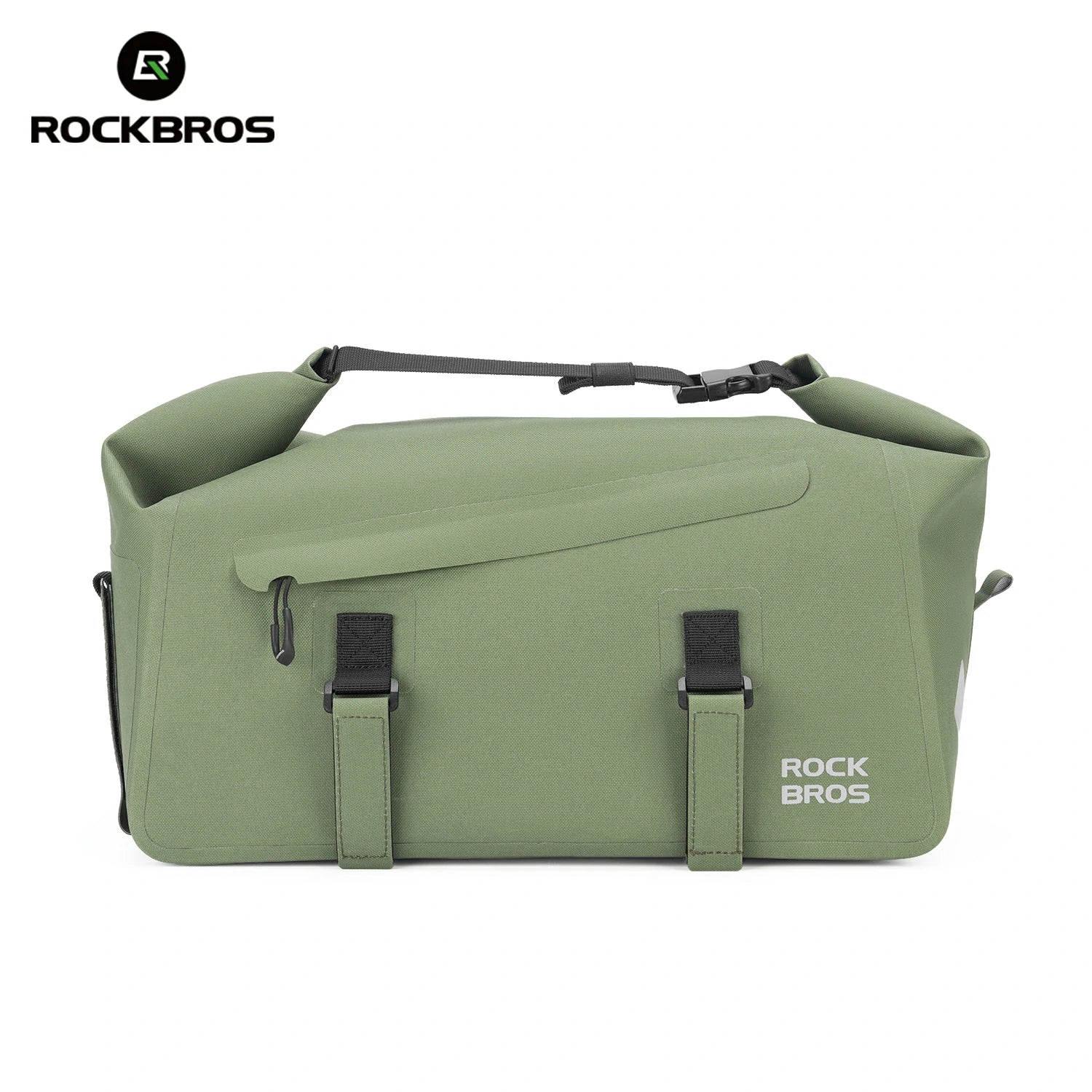 Green bag with 'RockBros' branding on a white background .#color_Green