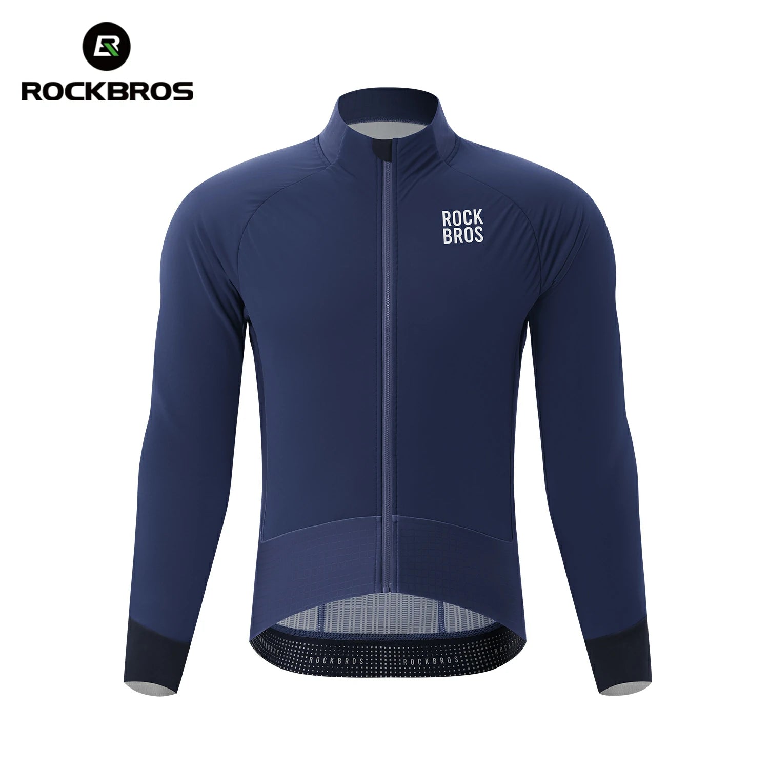 Blue cycling jacket with 'RockBros' branding on a white background #color_Blue
