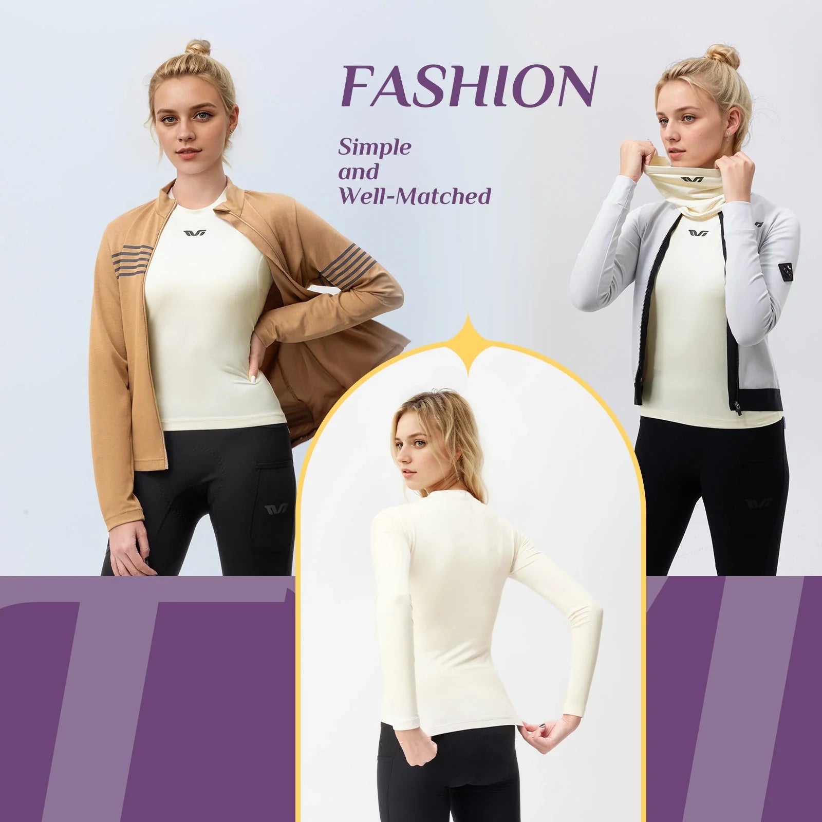 Women¡¯s cycling base layer long sleeve thermal undershirt