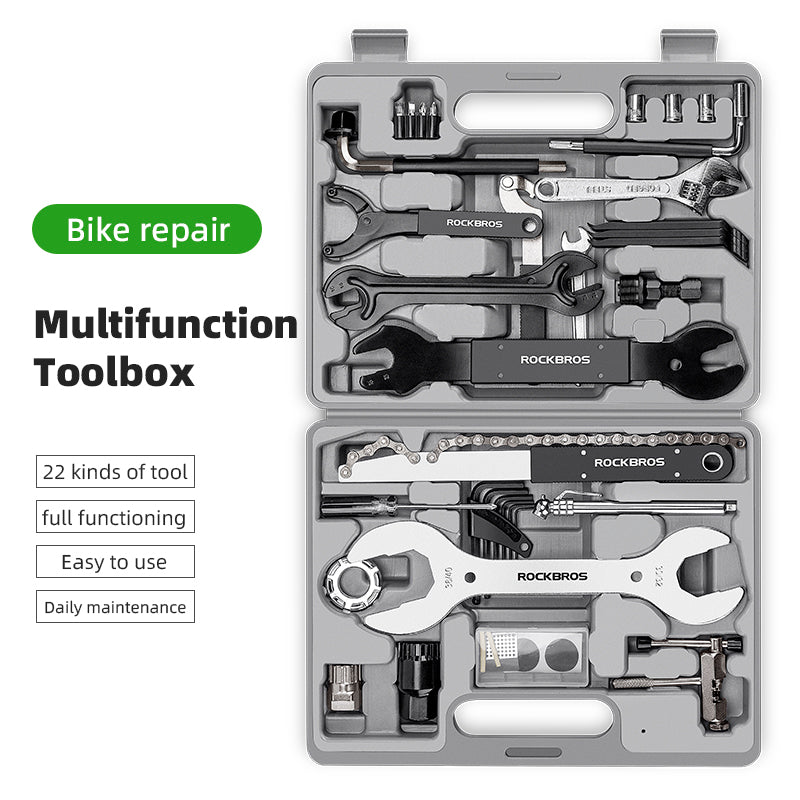 mountainbike repair kit ROCKBROS Professional 22-piece Bike Repair and Maintenance Kit