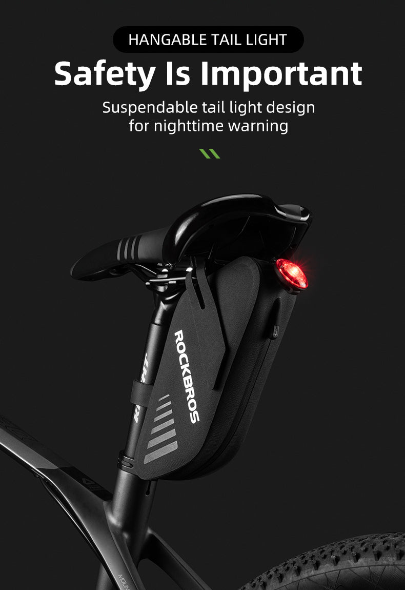 ROCKBROS Bike Saddle Bag Waterproof Bicycle Tail Bag Cycling Rear Bag 0.6L - ROCKBROSUSA