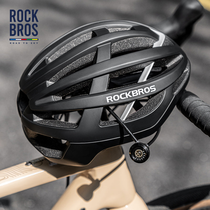【ROAD TO SKY】ROCKBROS Bicycle Lock Hidden Handle Lock Mini Lock Bike Cable Lock Hidden in Handlebars Helmet Lock Zinc Alloy Lock Cylinder Aluminum Shell 25.6 inches for Roadbike - ROCKBROSUSA