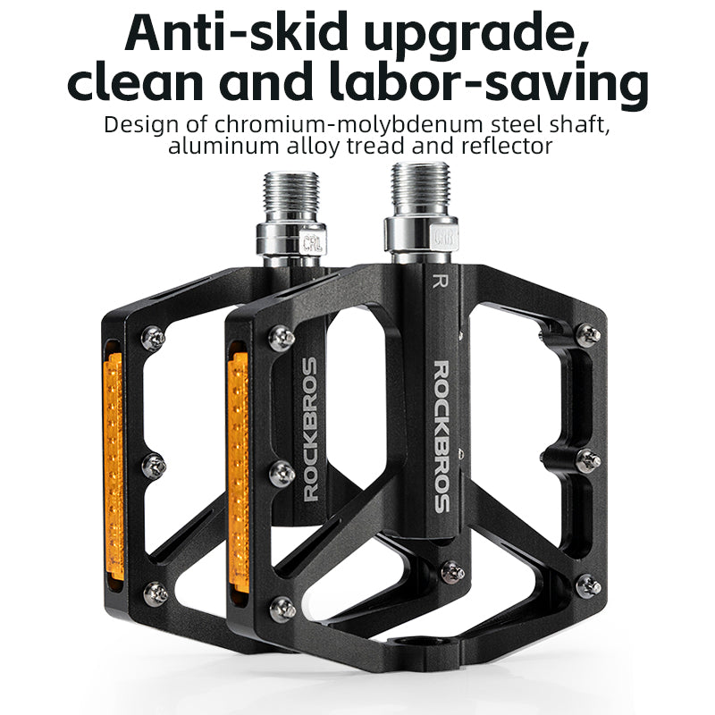 ROCKBROS Anti-Skid Aluminum Alloy Bike Pedals - Waterproof, Multiple Colors - ROCKBROSUSA
